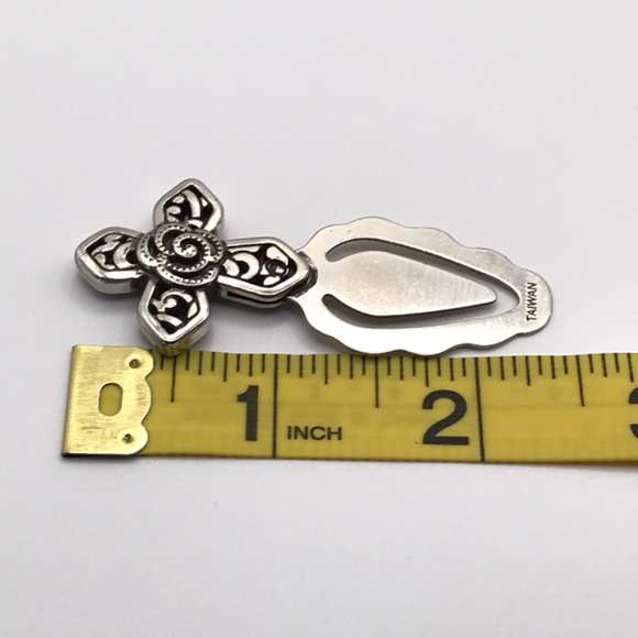Bookmark Cross Silver Plate Scrolled Faith Gift Friend Quiet Luxury - Picture 6 of 8